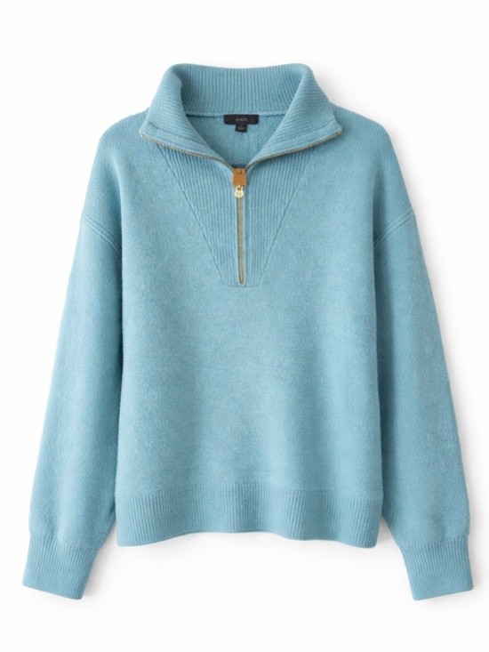 J. Crew Sweaters - J. Crew Wool and Alpaca Half-Zip Funnel Neck Sweater NEW